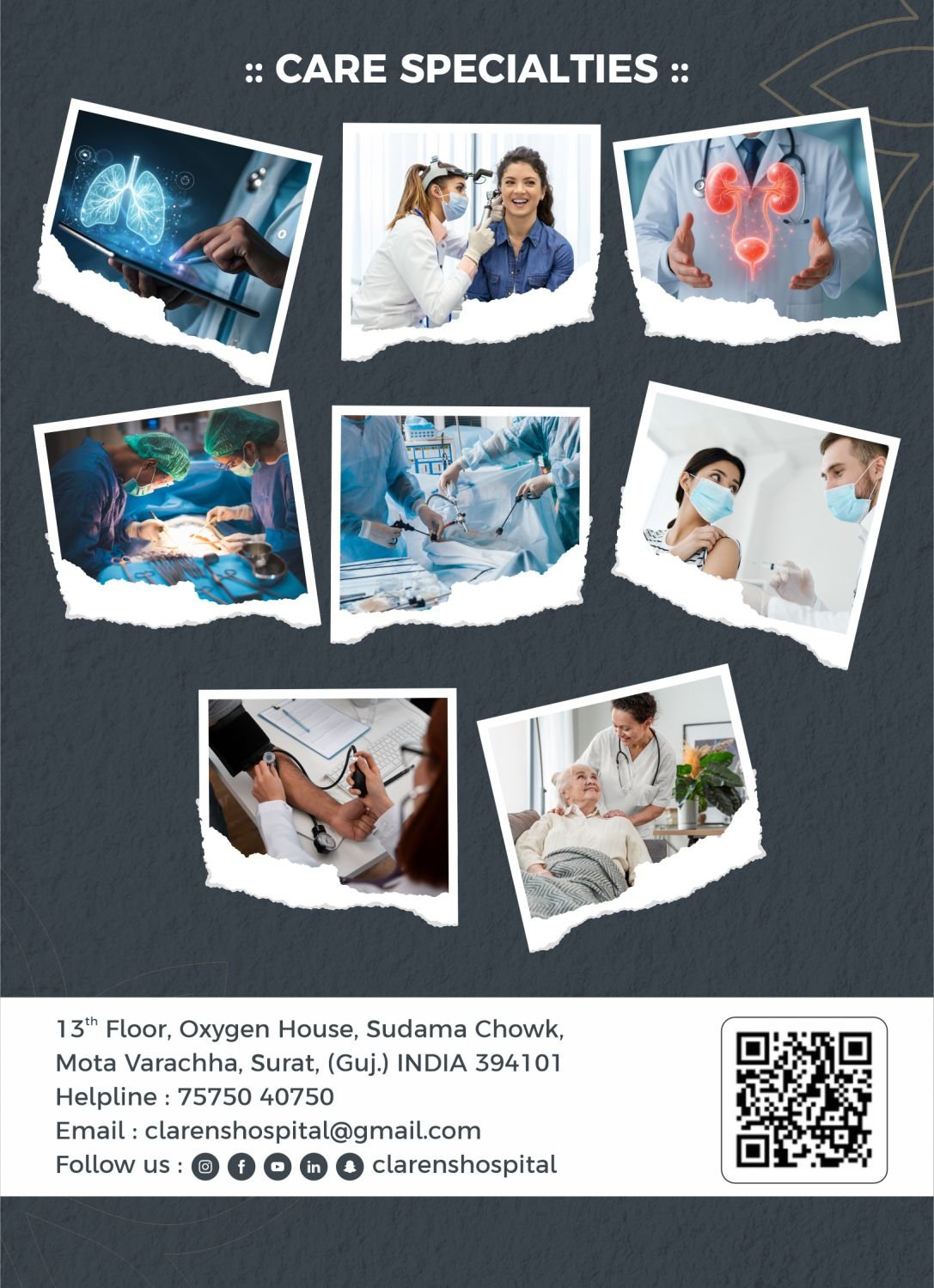 Clarens Hospital Healthcare Services - ENT Surgery Laparoscopic Urology in Mota Varachha Surat
